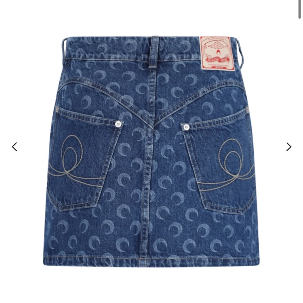 Marine Serre Moon Printed Denim Mini Skirt